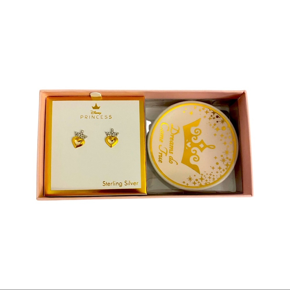 Princess Tiara Heart Crystal Earrings
